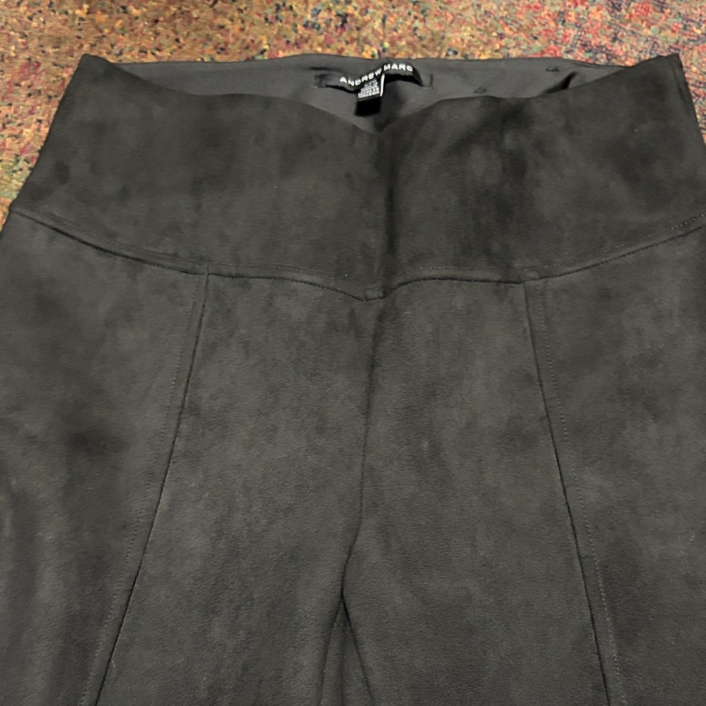Aldo Martins Charcoal High-Rise Trousers.  Suede